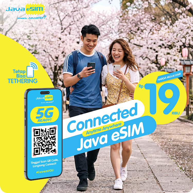 Traveler menggunakan Java eSIM saat berlibur di Jepang